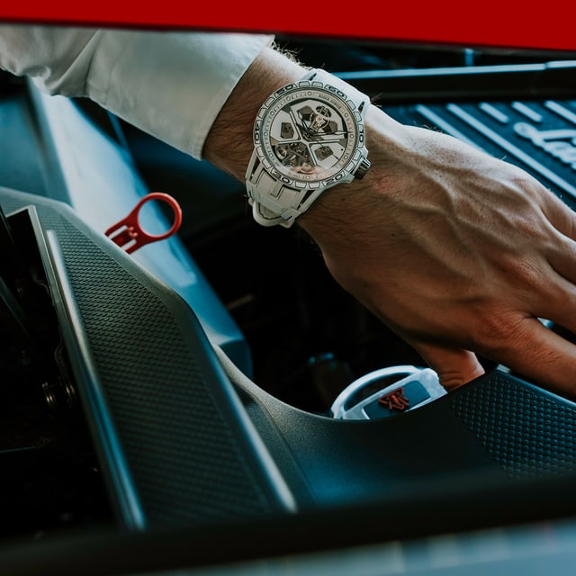 Worn Excalibur Spider timepiece