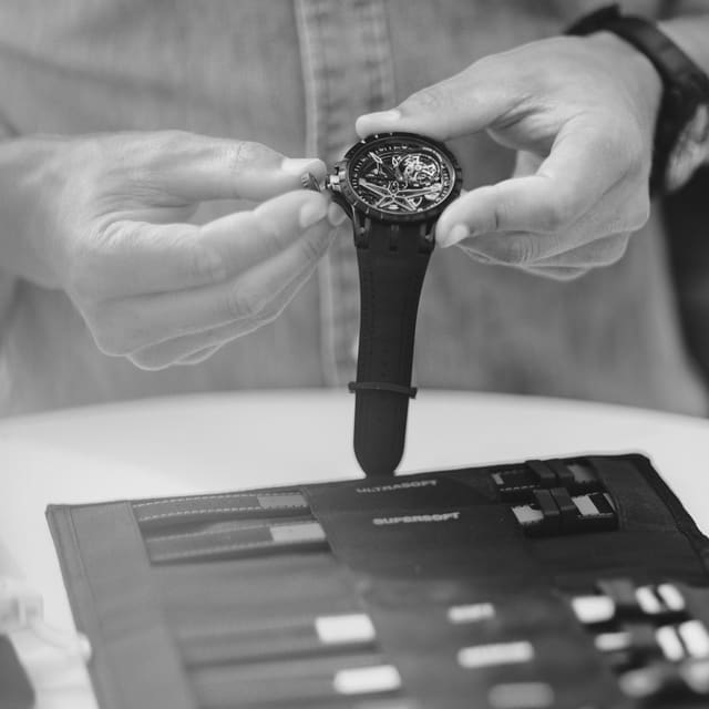 Roger Dubuis care & maintenance watch being cleaned