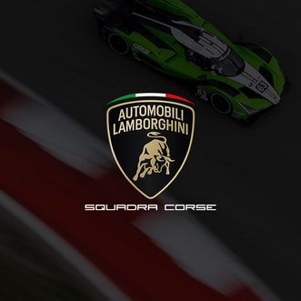 Lamborghini Squadra Corse logo with a SC63 in background