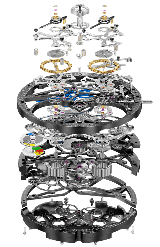 Roger Dubuis RD105SQ exploded caliber details