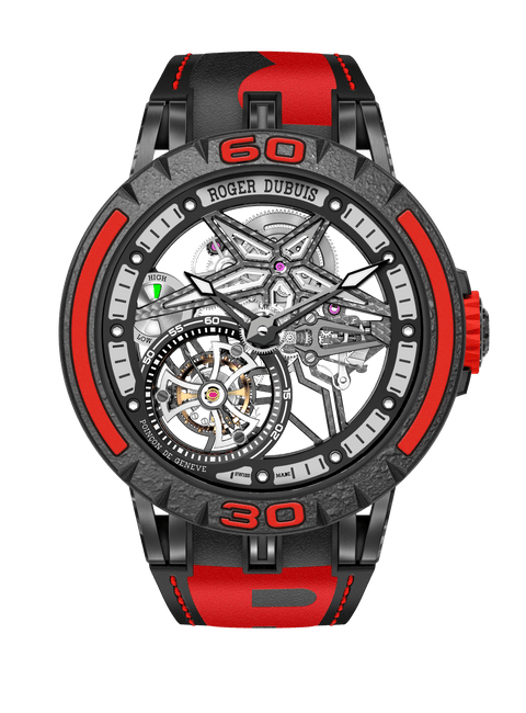Excalibur Spider Pirelli Black DLC Titanium 45mm red