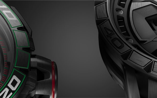 Roger Dubuis watch worn by a man holding a steering wheel